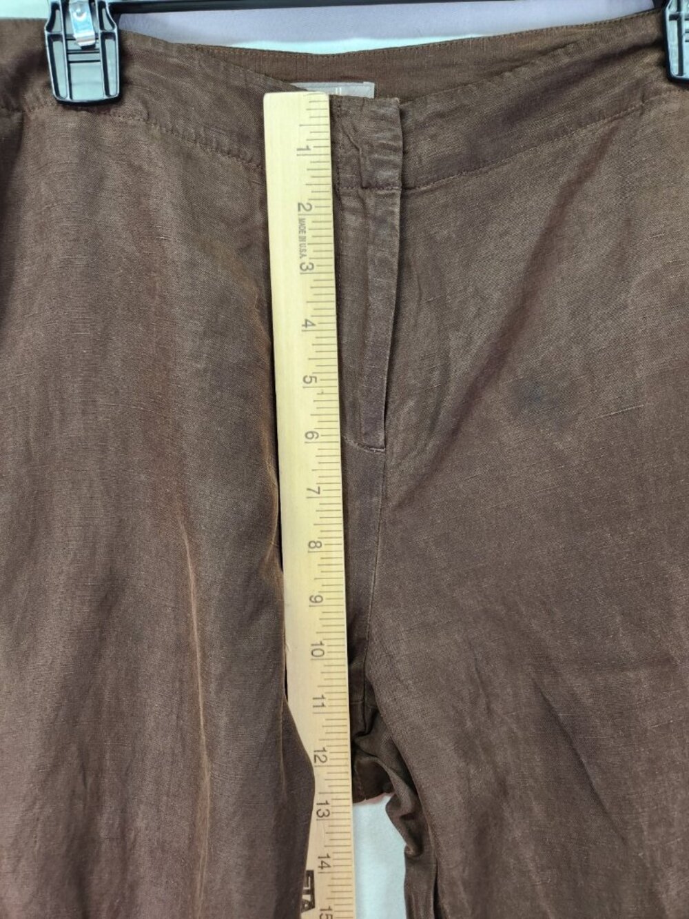 J. Jill Wide Leg Women's Size 12 34x32 Silk/Linen Pants Pockets Neutral - Picture 6 of 15